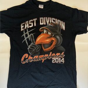 Vintage Mens y2k Baltimore Orioles East Champions Cotton Graphic Tee Size Medium